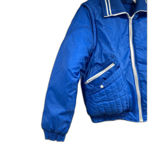 80's Convertible Ski Vest - Jacket Women’s L Blue & White - Excellent Condition - Picture 7 of 8